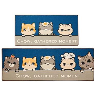 Imagem de Conjunto de tapetes antiderrapantes de cozinha e tapetes de corredor, conjunto de tapete de borracha durável, tapete de chão lavável na máquina 40 x 150 cm