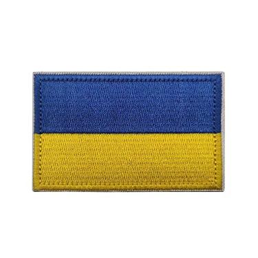 Imagem de Bandeira Ucraniana Emblema Emblema Emblema Braçadeira bordada, Tridente UKR para Costura em Mochila, Jaquetas, Capas, Casaco Uniforme Chapéu (Bandeira Sem Borda)