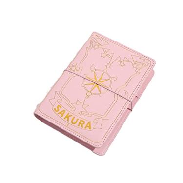 Imagem de Caderno fofo rosa Sakura Anime folhas soltas, páginas coloridas, espiral, 6 furos, fichário, agenda, conjunto de papelaria