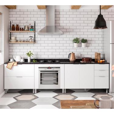 Imagem de Cozinha Compacta Bartira Rubi com 2 Portas, 5 Gavetas e 1 Prateleira - 280,3cm de largura