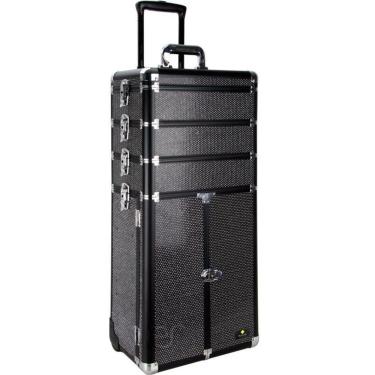 Imagem de Maleta Maquiagem Profissional Alumínio ABS 4 em 1 Pelegrin PEL-M1024 Preta