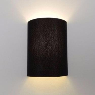 Imagem de Arandela Meia Cana Retro Cúpula Tecido 25/18x10 Bivolt Preto