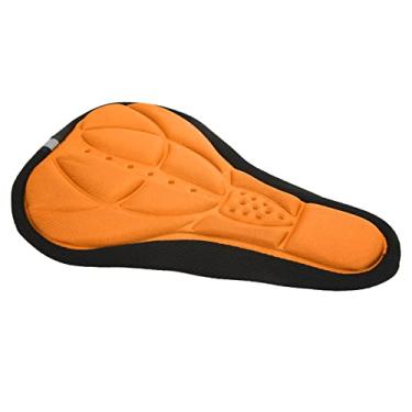 Imagem de Assento de bicicleta confortável para homens e mulheres, almofada de sela de bicicleta esponja macia acolchoada côncavo design convexo para mountain bike bicicleta de estrada bicicleta ergométrica Laranja