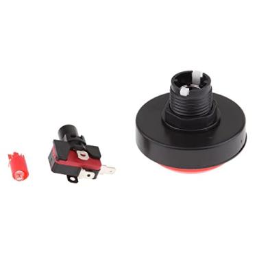 Imagem de Newmind Botão redondo de plástico de 60 mm, interruptor momentâneo de 12 V para projetos de jogos Arcade - Vermelho, 60 mm