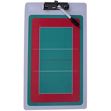 Imagem de KRASS Boards Coaches Material de PVC de vôlei profissional portátil, design de dois lados, design de pasta, com caneta e borracha, colecionador 88