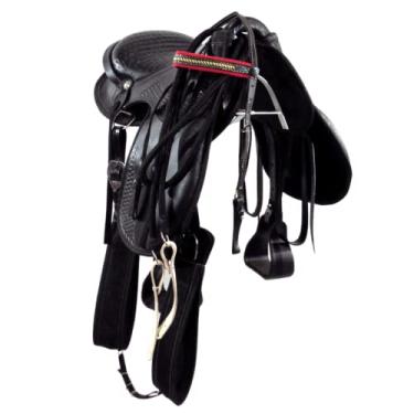 Imagem de Sela de Cavalo Australiana IENE Preta 16 Polegadas Inox Cavalgada Passeio