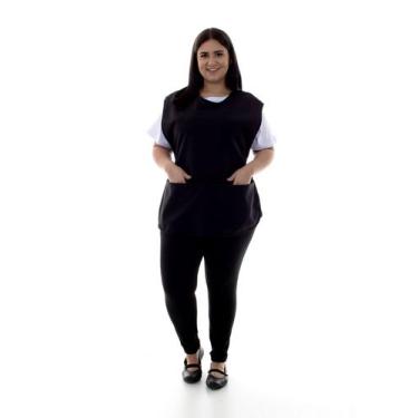 Imagem de Plus Size - Conjunto De Calça Legging, Camiseta E Bata Para Copeira, A
