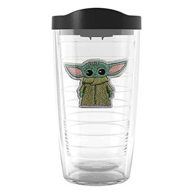 Imagem de Tervis Copo de viagem com isolamento térmico de parede dupla Star Wars Mandalorian Grogu, feito nos EUA, mantém as bebidas frias e quentes, 473 ml, clássico