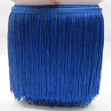 Imagem de 1 jarda 20 CM longa de poliéster borla franja guarnição de renda fita costurar vestido latino acessórios de cortina de vestuário de palco, azul, 1 jarda