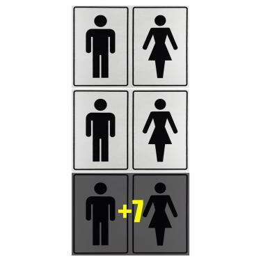 Imagem de Combo 10 Placas De Sinalização Banheiro Masculino / Feminino 20x15 Acesso - B-567 F9e