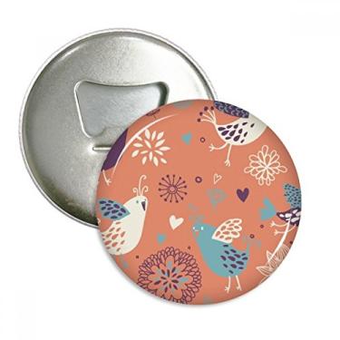 Imagem de Abridor de garrafas de tinta de flor laranja ímã de geladeira emblema multifuncional