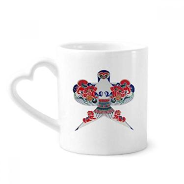Imagem de Caneca tradicional com estampa de pipa de cultura chinesa caneca de café cerâmica copo de coração de vidro