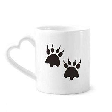 Imagem de Caneca com desenho de garra de animal simples impressão de passo caneca café cerâmica copo de coração de vidro