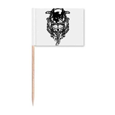 Imagem de Pirata esqueleto decoração padrão palito bandeiras marcador topper decoração de festa