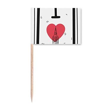 Imagem de Marcadores I Love London com padrão de palavras de palito, marcadores para decoração de festa