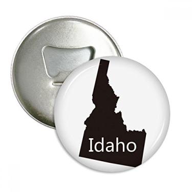 Imagem de Idaho – Emblema multifuncional com ímã de geladeira e mapa dos Estados Unidos da América