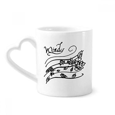 Imagem de Windy Weather Caneca com estampa pintada à mão café cerâmica copo de coração de vidro
