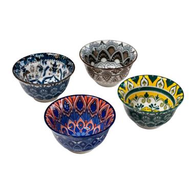 Imagem de Conjunto de Mini Bowls em Cerâmica 4 Peças Mandalas