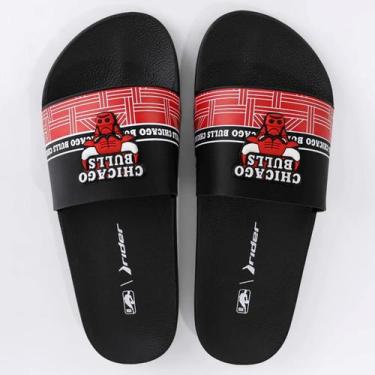 Imagem de Chinelo Rider Full 86 Nba Slide Chicago Bulls - Preto E Vermelho