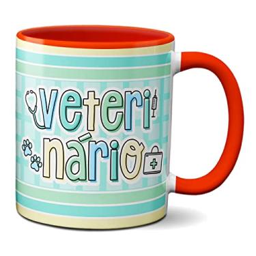 Imagem de Caneca Profissão Veterinário Saúde Animais Presente Fofo (Vermelha)