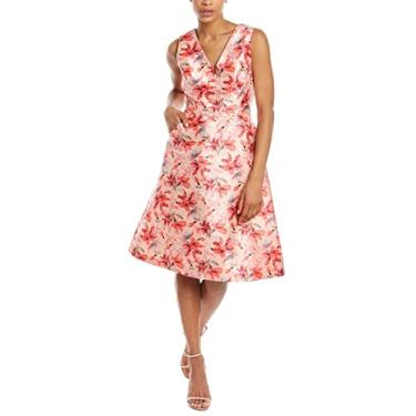 Imagem de Adrianna Papell Estampa feminina com caimento justo e flare, Blush Multi, 40