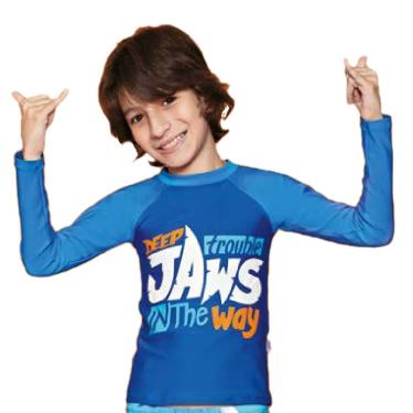 Imagem de Camiseta Infantil Jaws Tubarão Ml Com Proteção Solar Puket