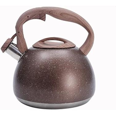 Imagem de REJOON Percolador Pote de Café Pote de Água Bule de Chá Fogão de Café Pote de Gás Pote de Água a Vapor Aquecedor de Água de Aço Inoxidável Fogão de Água a Vapor Cafeteira (Cor: Marrom)