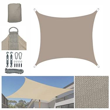 Imagem de Tela Sombreamento Solar Shade 2x2m Areia Com Kit Instalação Proteção Garagens Quintais Lazer Permeável