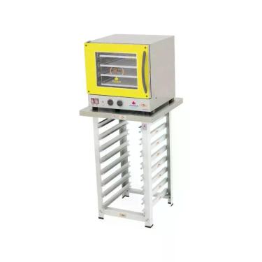 Imagem de Kit - Forno Turbo Elétrico Fast Oven PRP-004 127v Amarelo + Bancada MES-004 - Progás
