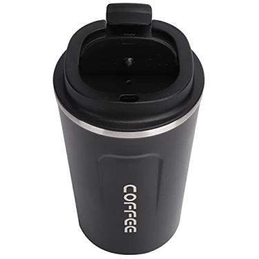 Imagem de Caneca térmica de café Shopping Spree, caneca isolada linda de aço inoxidável para acampamento para escola (preto)