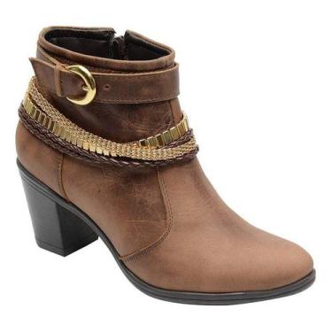 Imagem de Bota Feminina Country Cano Curto Em Couro Legitimo 2360 Tamanho:38;Cor:Marrom