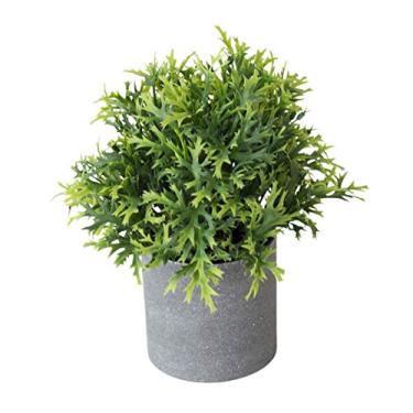 Imagem de heave Mini plantas artificiais em vaso, arbusto de plástico falso, plantas verdes artificiais para decoração de casa, jardim, banheiro, presente de boas-vindas, 8