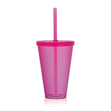 Imagem de Copo com Tampa e Canudo Rosa - Acrílico Ps