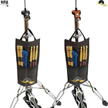 Imagem de Kit Gancho com Suporte para Bag de Baquetas - Fixação na máquina de chimbal ou estante Cor:Preto