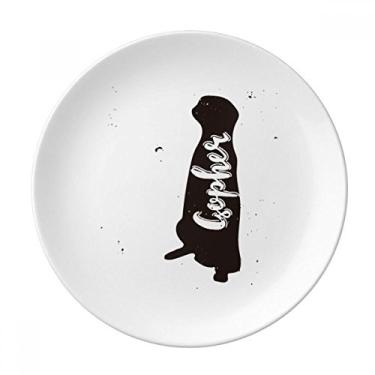 Imagem de Girafa Prato de Animais Preto e Branco Prato Decorativo de Porcelana Salver Prato de Jantar