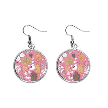 Imagem de Brinco de folha em pó para planta de flor com pingente de orelha prata joia feminina