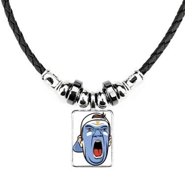 Imagem de DIYthinker Argentina Colar de Touca Gritando Joias Torque Pingente de Corda de Couro