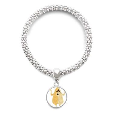 Imagem de DIYthinker Corpse Fear Halloween Fantasma Feliz Prata Pulseira Pingente Joias Corrente Ajustável