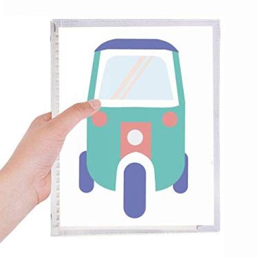 Imagem de Caderno de ilustração de arte de trator de três rodas da Tailândia, diário de folhas soltas recarregável