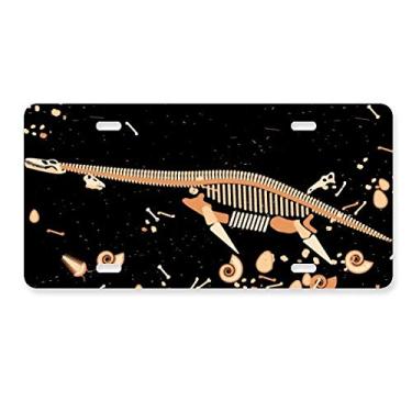 Imagem de DIYthinker Bones Black Miniatura Dinossauro Placa Decoração Aço Inoxidável Automóvel