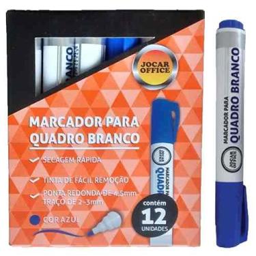 Imagem de Marcador Caneta P/Quadro Branco Azul Cx C/ 12 Jocar Office