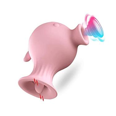 Imagem de Vibradores Estimulador Clitóris 7 Frequências Mamilo Sucção Lambendo Língua Brinquedos Sexuais Zatla Shop (Rosa)