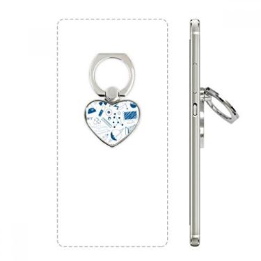 Imagem de Suporte universal para anel de telefone com símbolo de certidão Blue Grid Strokes
