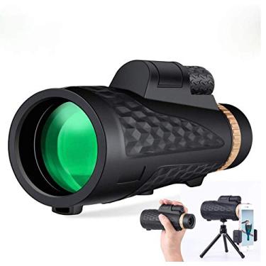 Imagem de Telescópio monocular, atualização 4K Prism 12x50 Wide View Telescópio portátil de alta definição para adultos para observação de pássaros, surf, caminhadas, caminhadas