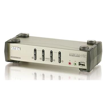 Imagem de ATEN Switch USB 2.0 KVMP de 4 portas com suporte de áudio e cabos CS1734B (prata)