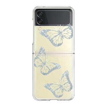 Imagem de Para Samsung Galaxy Z Flip 3 Z Flip 4 Z Flip3 Flip4 Flip 4 3 5G Estojo Transparent Flower Hard PC Case, Z4, para Z Flip 3 (5G)