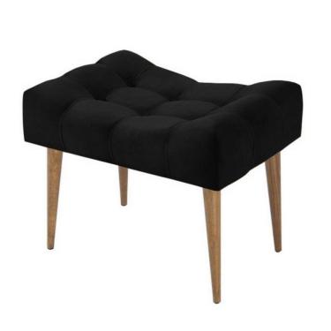 Imagem de Puff Banqueta Decorativa Para Sala E Quarto Requinte Suede Preto - LM DECOR