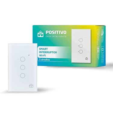 Imagem de Smart Interruptor Wi-Fi Positivo Casa Inteligente, 3 Módulos, Touch, Branco - Compatível com Alexa