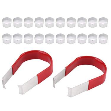 Imagem de Porca da roda 20PCS, porca da tampa do parafuso do cubo da roda, porca de plástico ABS cromado, tampa da porca do parafuso da roda para carro