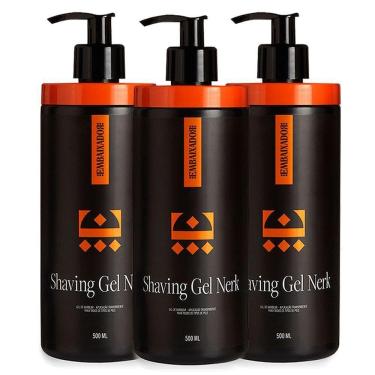 Imagem de Kit 3 Shaving Gel De Barbear Nerk Embaixador 500Ml